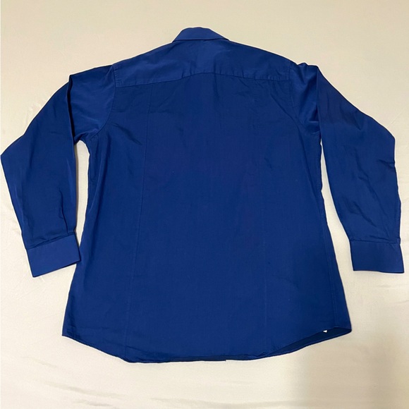 Calvin Klein long sleeves buttons down shirt blue navy size 15.5 - 34/35 - Picture 3 of 9